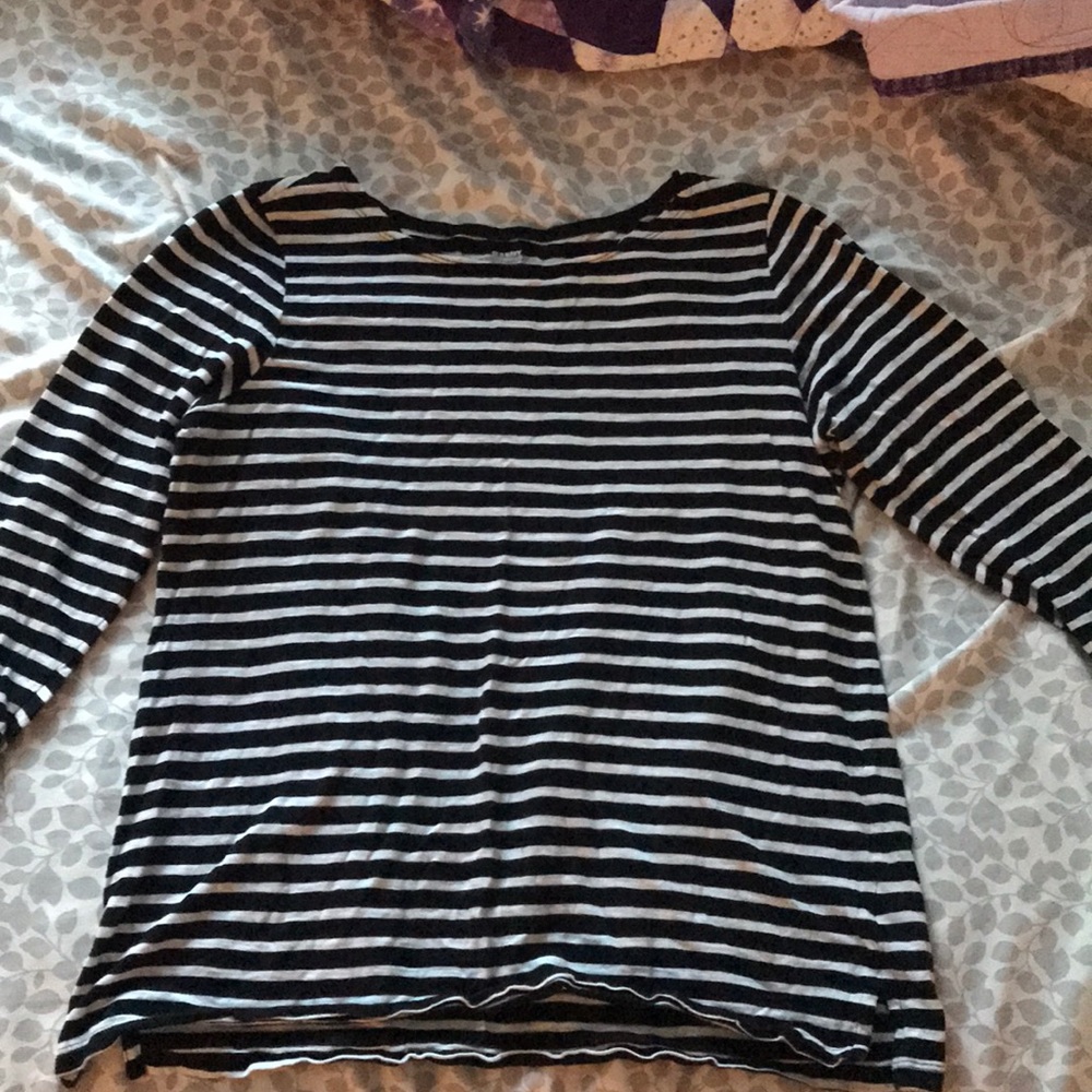 Stripped black & white long sleeve T